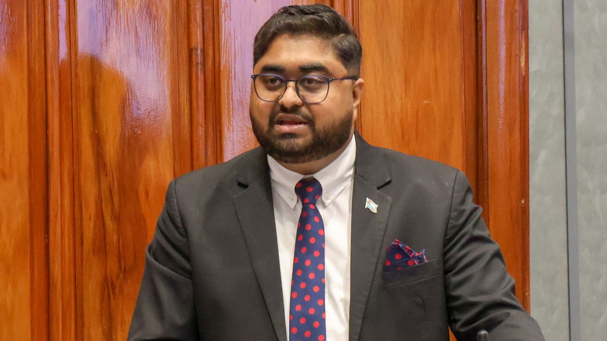 Ketan Lal addressing Parliament